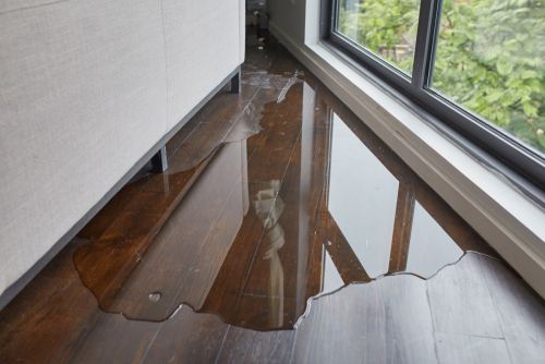 water leak in living room